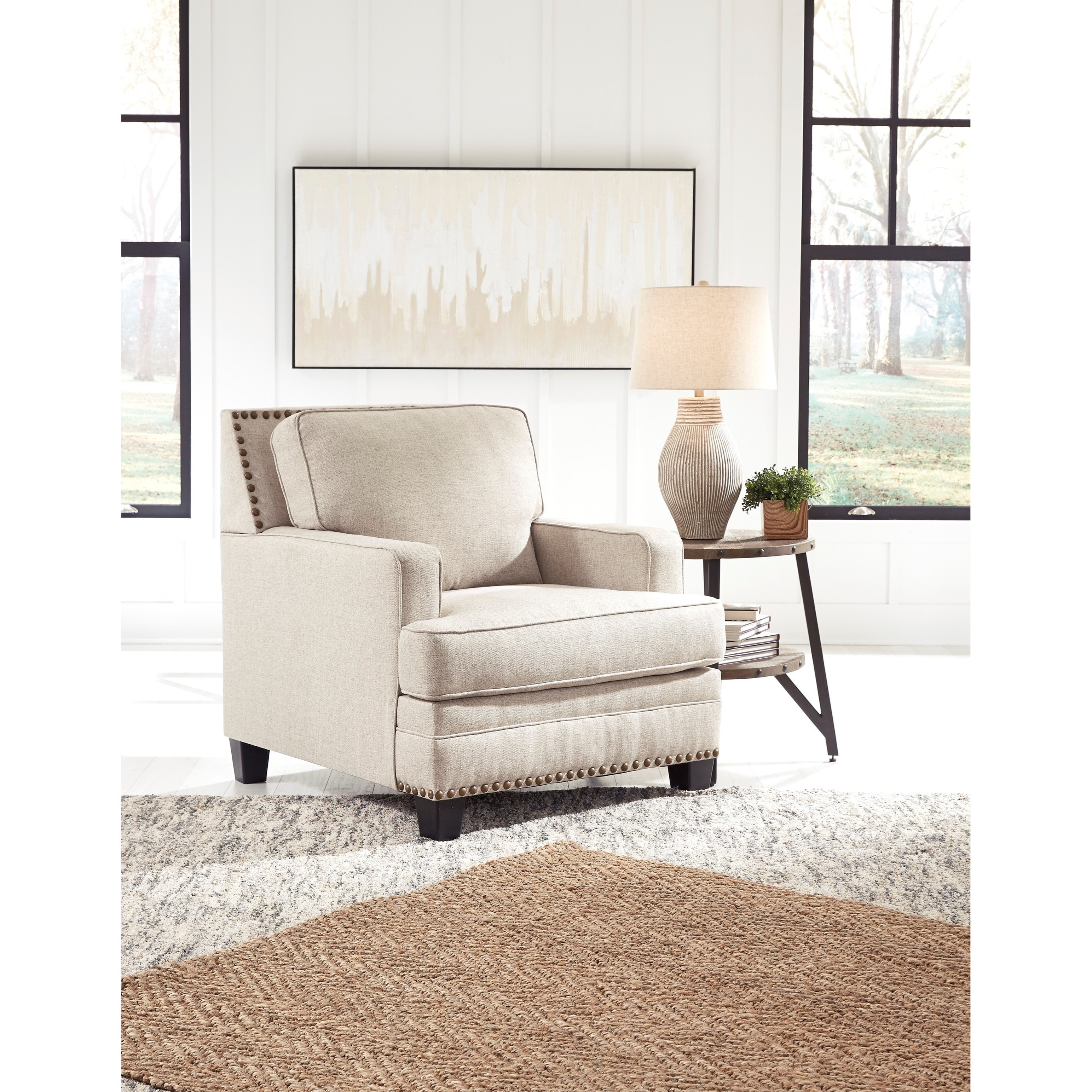 Benchcraft by Ashley Claredon Transitional Chair with Nailhead Trim